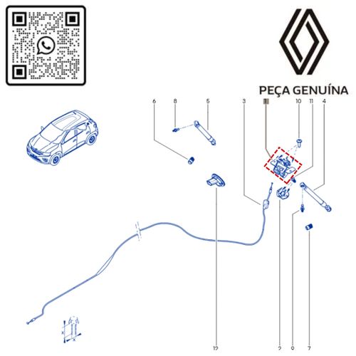 RN 32305R 905032305R Fechadura Da Tampa Do Porta Malas Original Renault Kwid 3